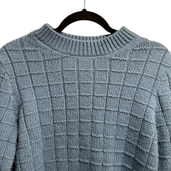 American Eagle blue waffle knit crewneck sweater Small - Picture 5 of 11